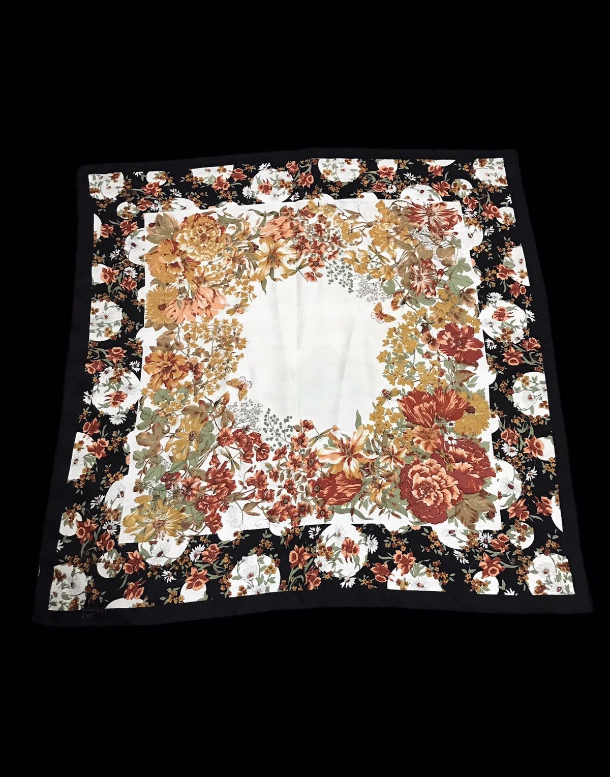 Vintage Vintage 90s Patricia Paris Silk Scarf Baroque Floral Size ONE SIZE - 1 Thumbnail
