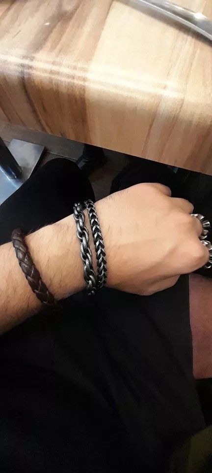 Jewelry Stainless Steel Double Layer Link Chain Bracelet Size ONE SIZE - 4 Thumbnail