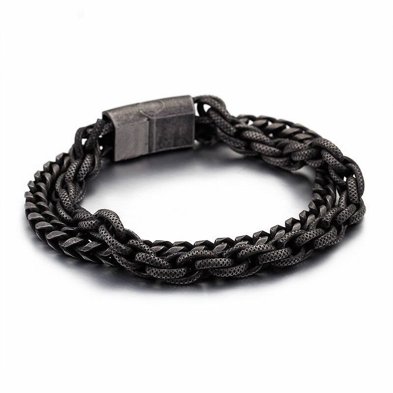 Jewelry Stainless Steel Double Layer Link Chain Bracelet Size ONE SIZE - 1 Thumbnail
