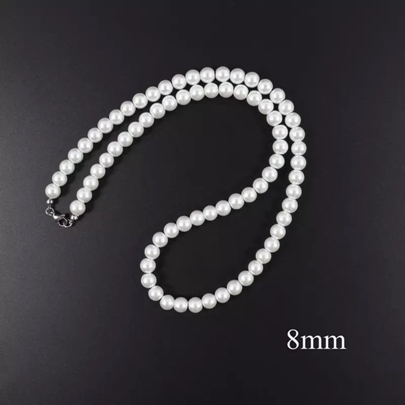 Jewelry Handmade Classic Width 8mm Bead Pearls Necklace Size ONE SIZE - 1 Thumbnail