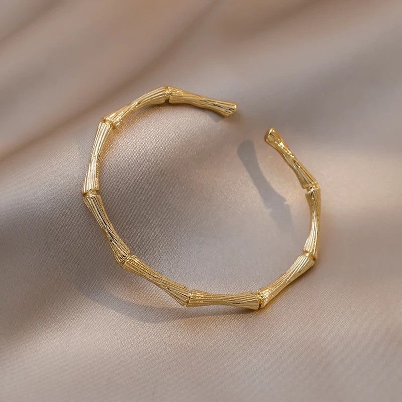 Jewelry Bamboo Bone Shape Adjustable Cuff Bracelet Size ONE SIZE - 1 Thumbnail
