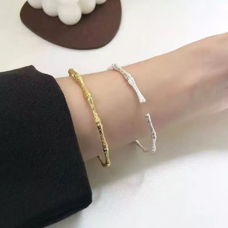 Jewelry Bamboo Bone Shape Adjustable Cuff Bracelet Size ONE SIZE - 4 Thumbnail