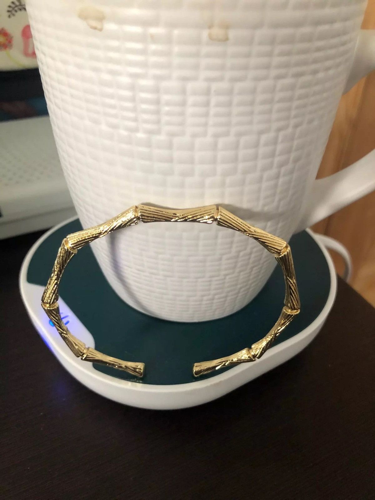 Jewelry Bamboo Bone Shape Adjustable Cuff Bracelet Size ONE SIZE - 3 Thumbnail