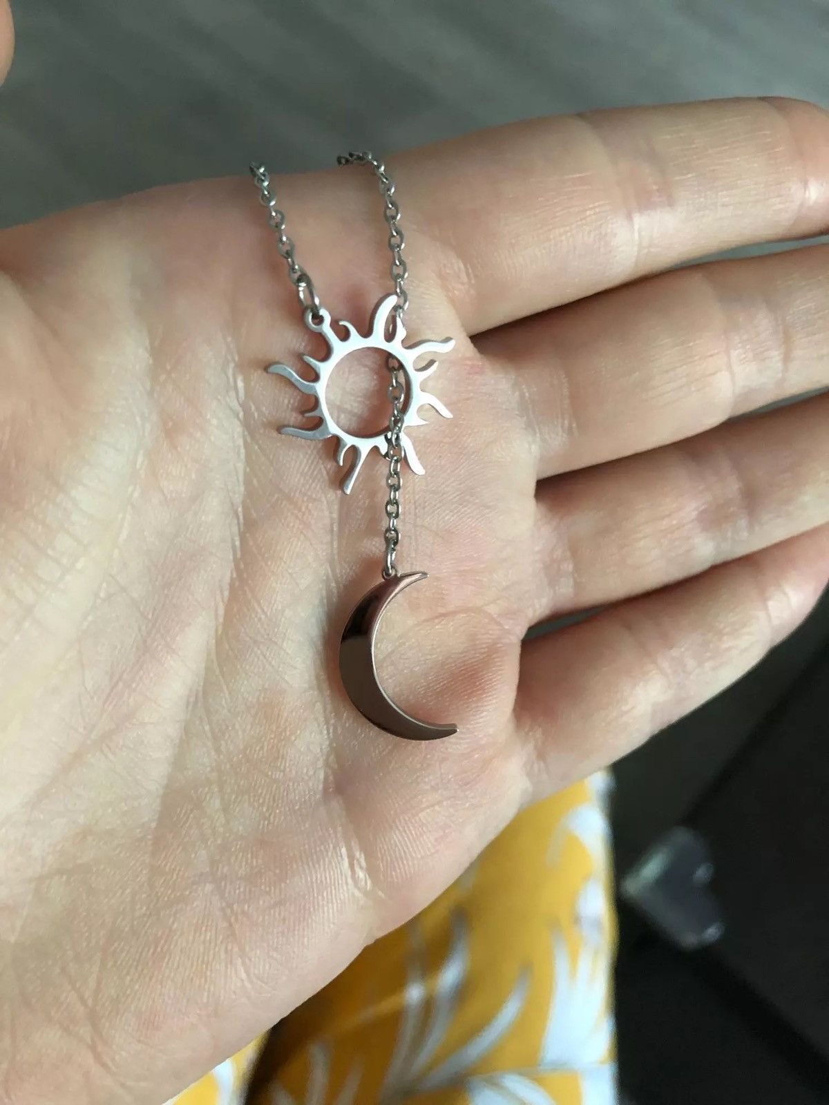 Jewelry Stainless Steel Sun Totem And Moon Necklace Size ONE SIZE - 2 Thumbnail