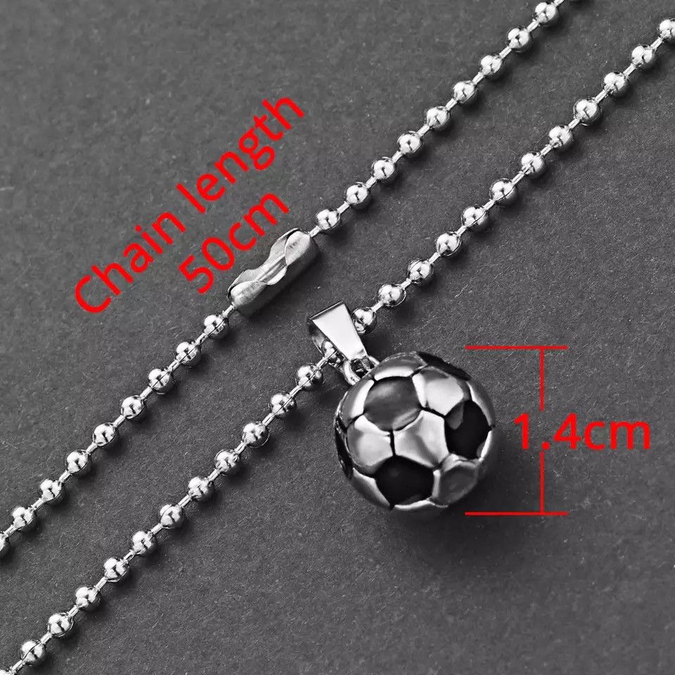 Jewelry Cool Stainless Steel Football Necklace Size ONE SIZE - 5 Thumbnail