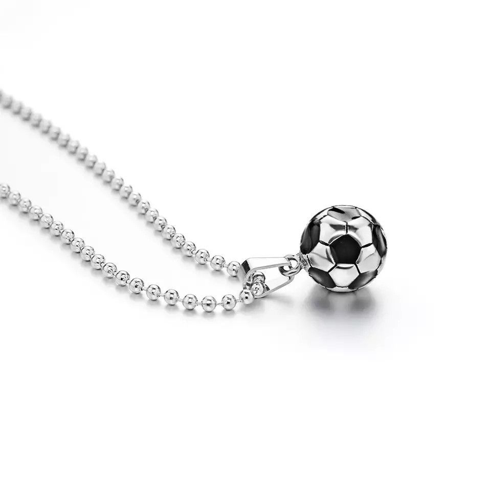Jewelry Cool Stainless Steel Football Necklace Size ONE SIZE - 2 Thumbnail