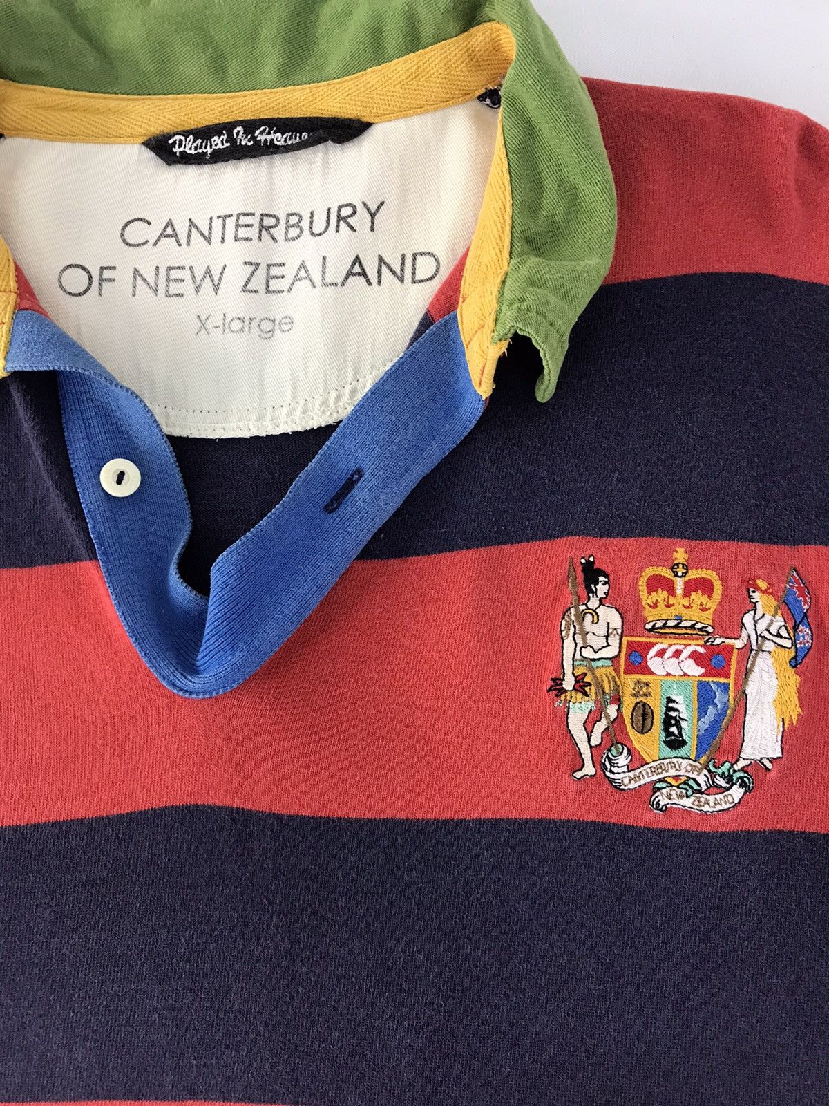 Canterbury of New Zealand × Vintage Vtg Canterbury Of Newzealand Striped Rugby Jersey Long Sleev Size US XL / EU 56 / 4 - 4 Thumbnail