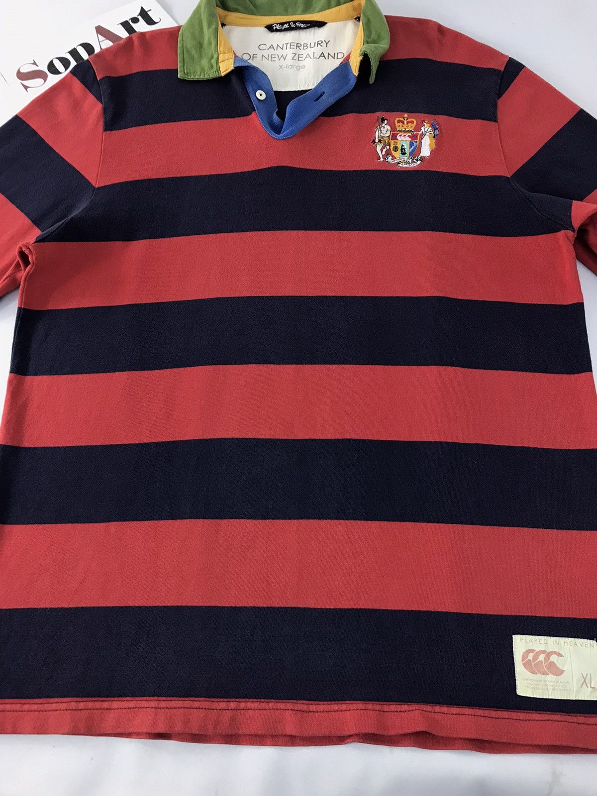 Canterbury of New Zealand × Vintage Vtg Canterbury Of Newzealand Striped Rugby Jersey Long Sleev Size US XL / EU 56 / 4 - 3 Thumbnail
