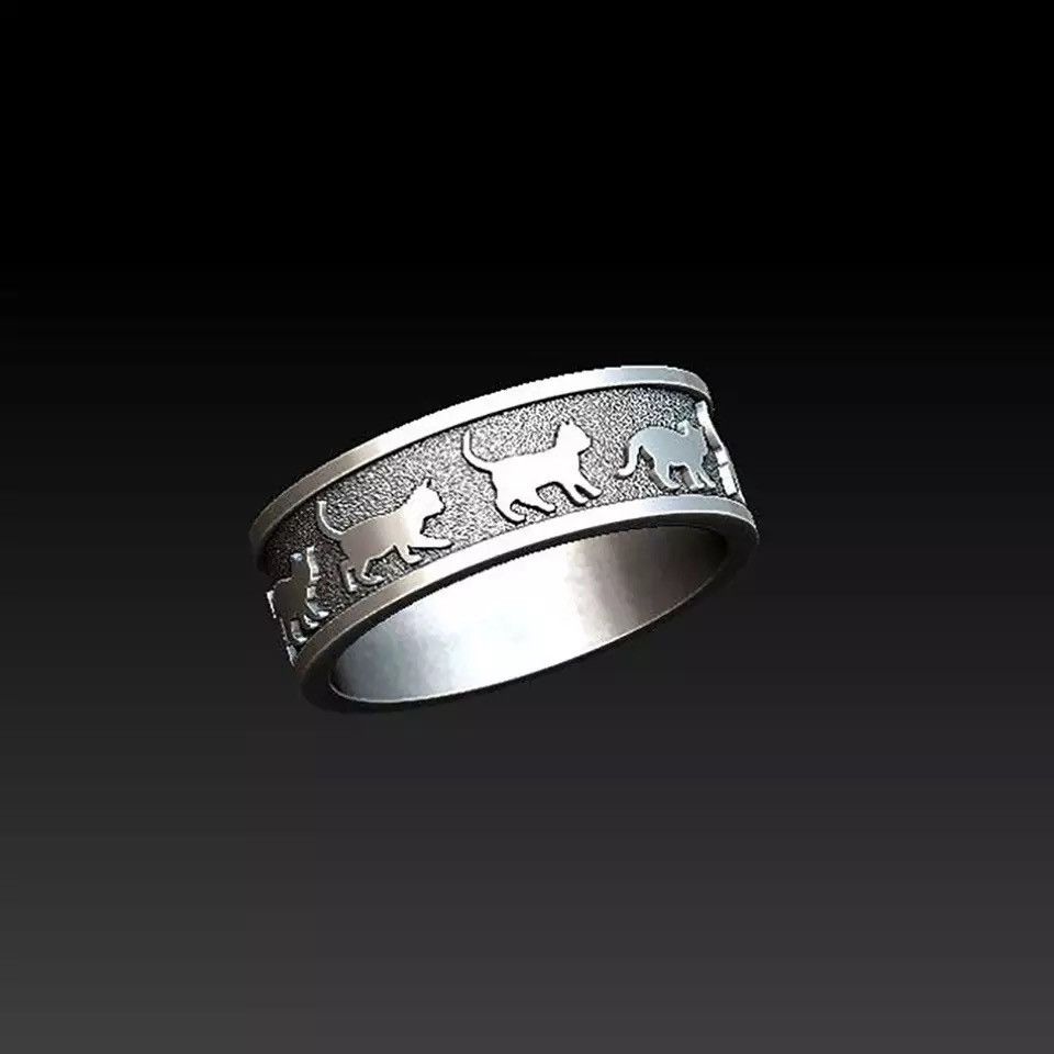 Jewelry × Vintage Vintage Cat Kitten Animal Ring Size ONE SIZE - 3 Thumbnail