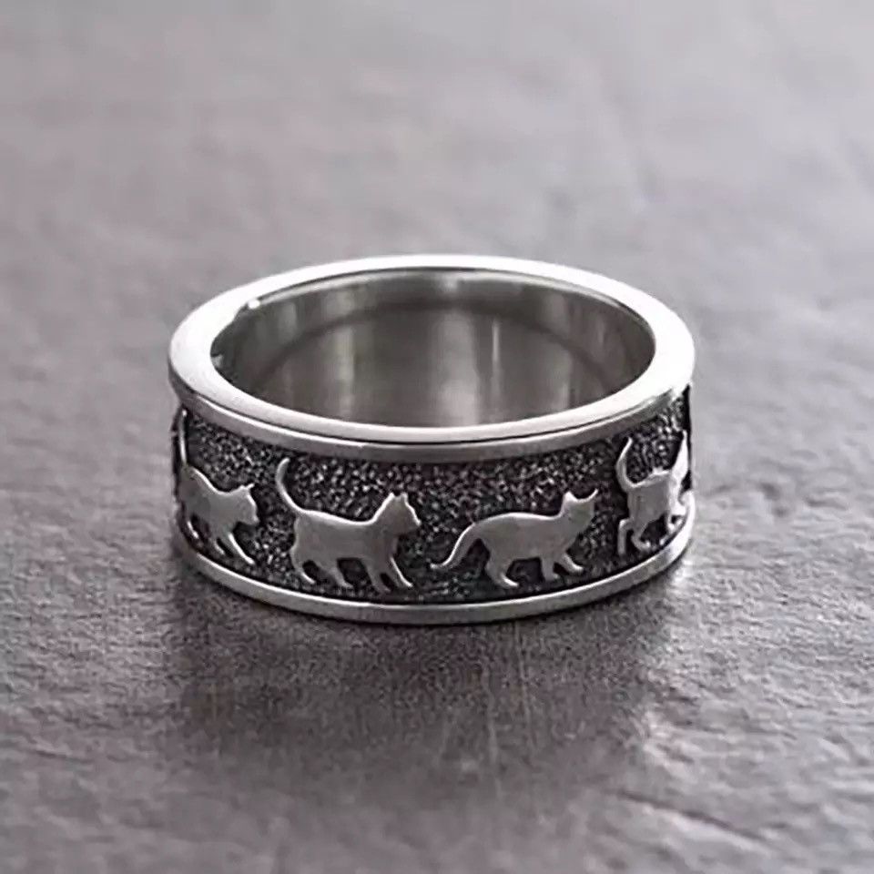 Jewelry × Vintage Vintage Cat Kitten Animal Ring Size ONE SIZE - 2 Thumbnail