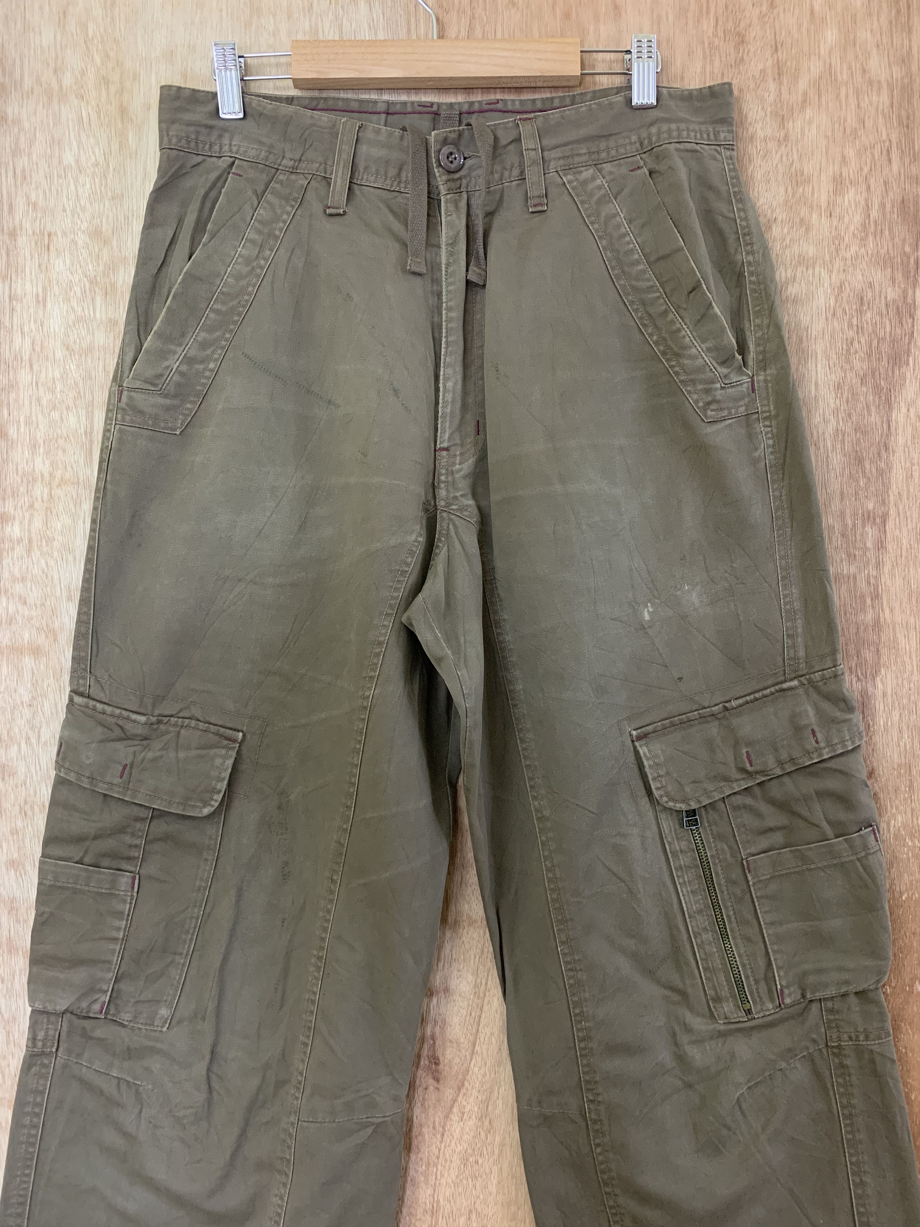 Japanese Brand Cargo Pants Brown Multipocket Utility Pants Travis Scott Size US 31 - 3 Thumbnail
