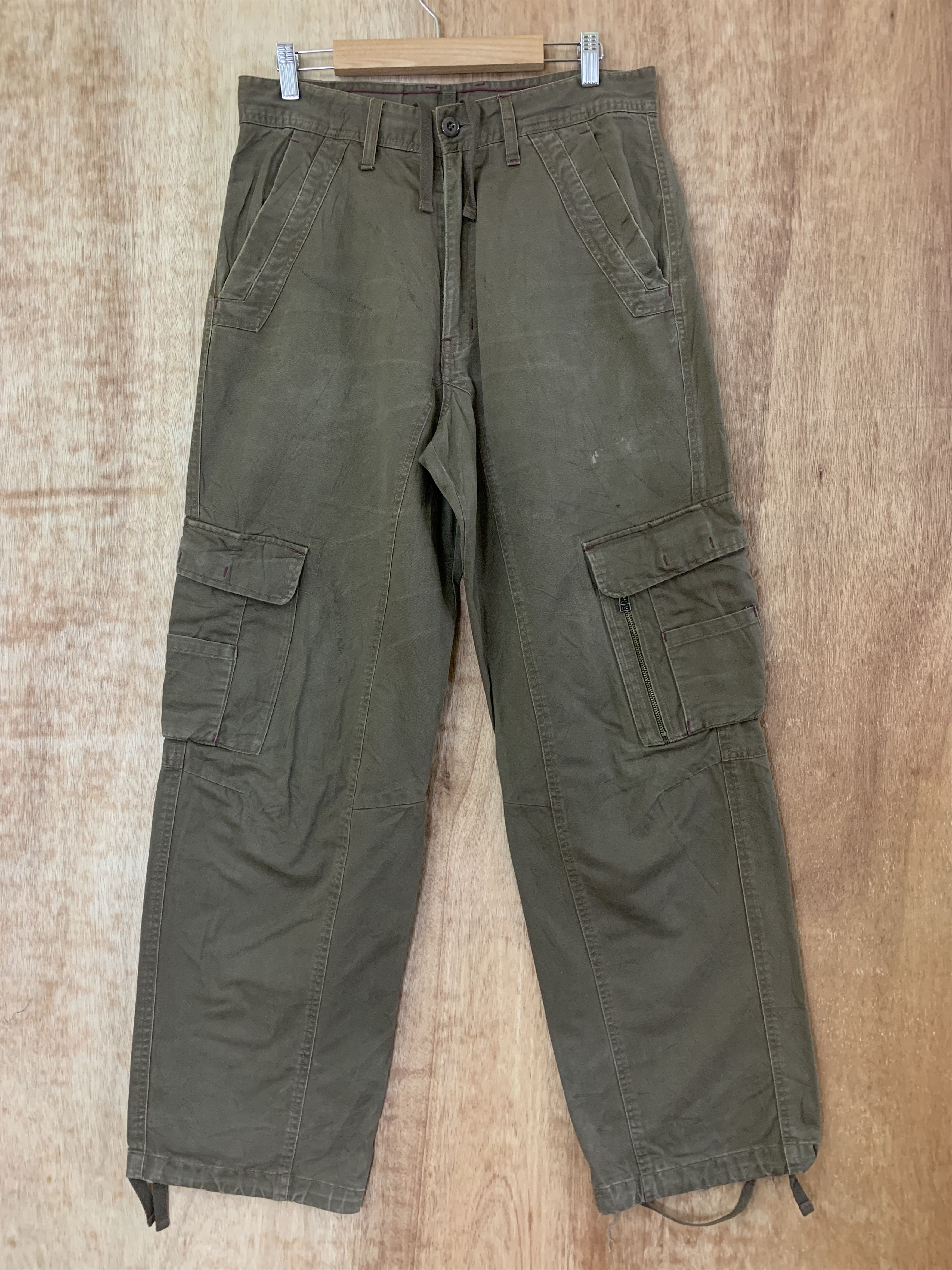 Japanese Brand Cargo Pants Brown Multipocket Utility Pants Travis Scott Size US 31 - 1 Thumbnail