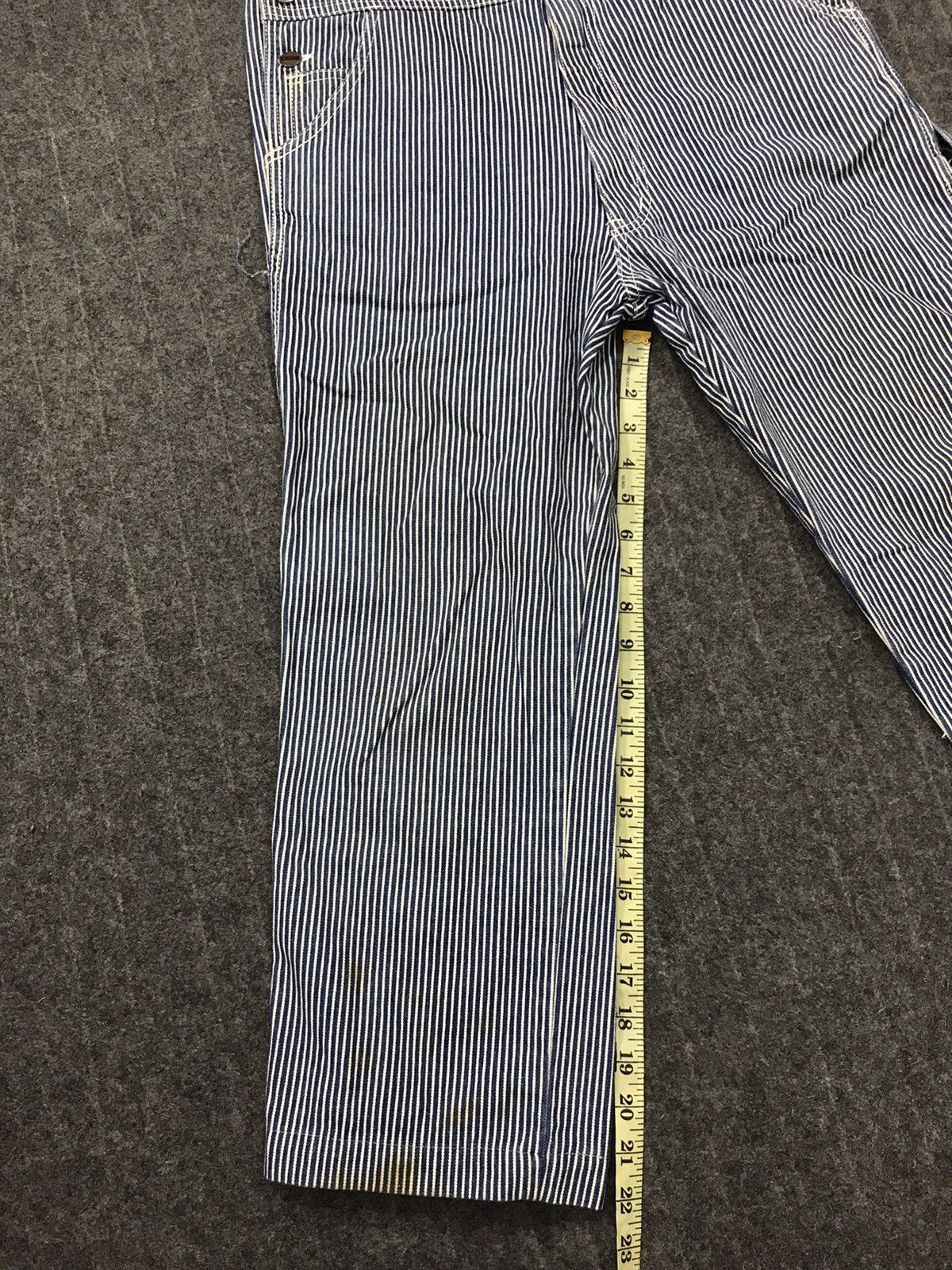Japanese Brand Hickory Cosmo Stanger Striped Denim Pant Workwear Carpenter Size US 34 / EU 50 - 13 Thumbnail