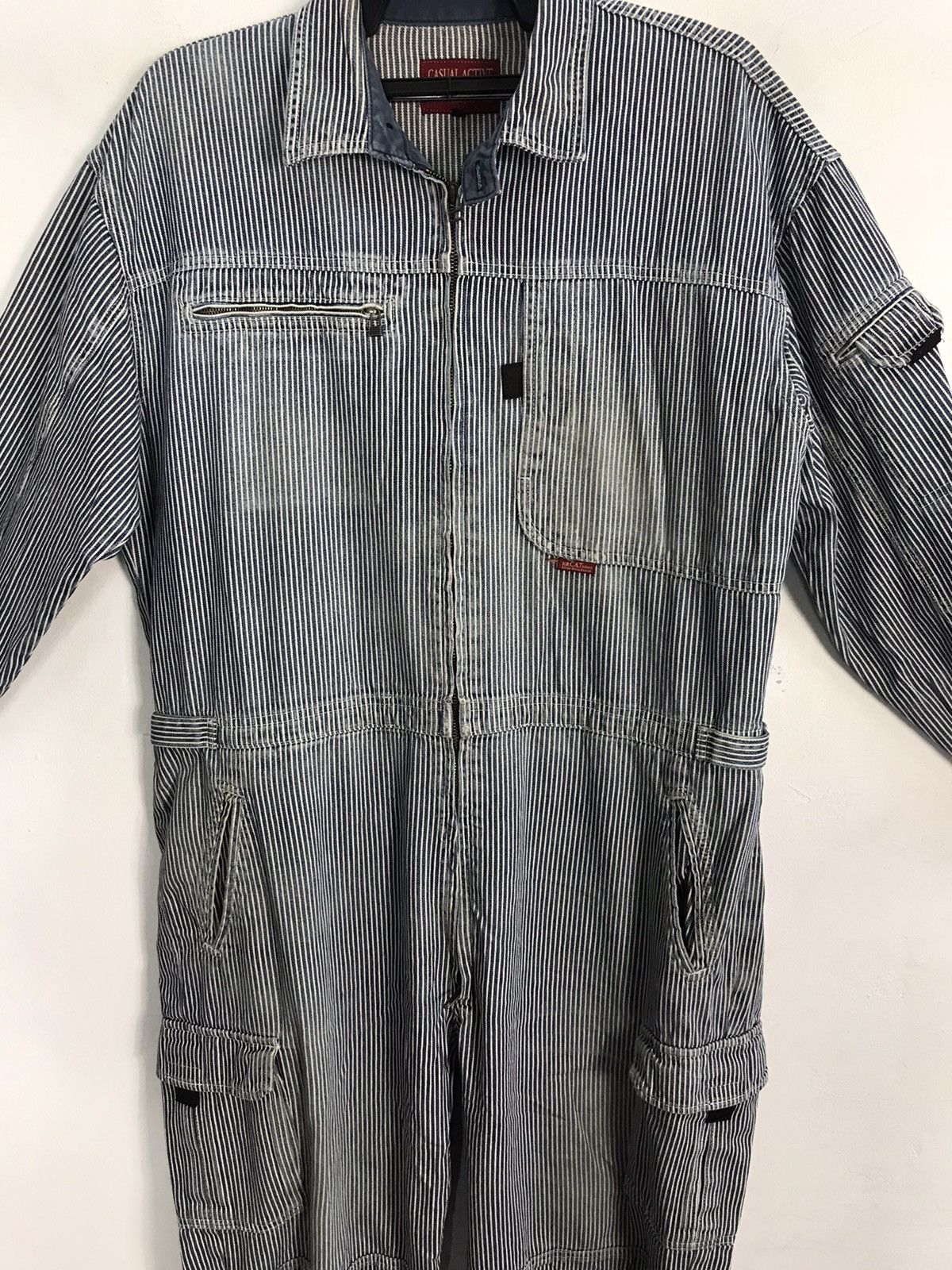 Japanese Brand Hickory KR Cat Tsunagi Striped Denim Pant Workwear Size US 42 / EU 58 - 3 Thumbnail