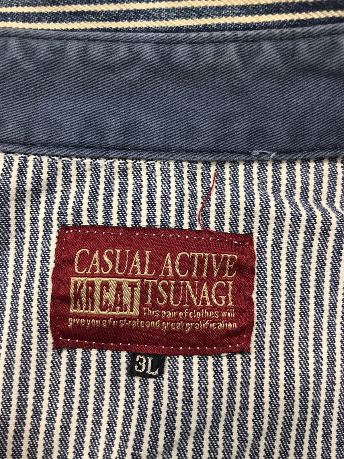 Japanese Brand Hickory KR Cat Tsunagi Striped Denim Pant Workwear Size US 42 / EU 58 - 6 Thumbnail