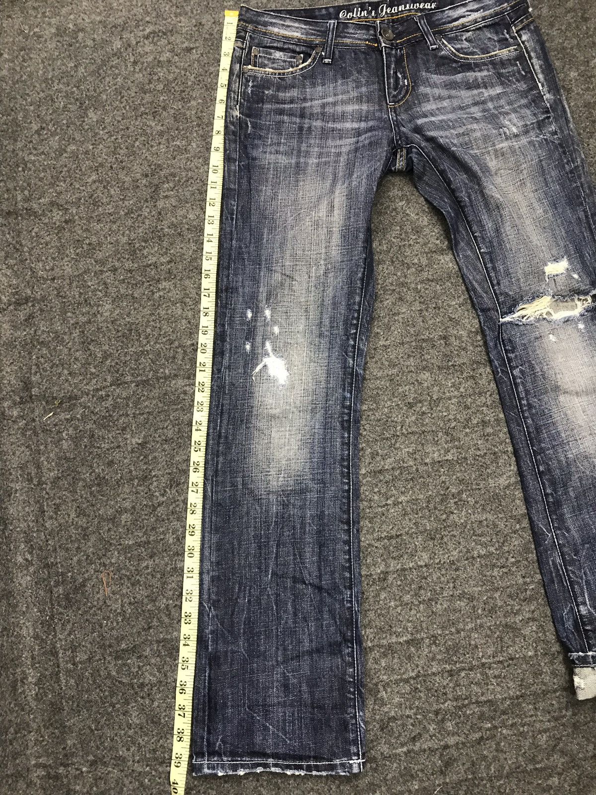 Japanese Brand Colin’s 741 Rigid Turquality Turkey Denim Jeans Distressed Size US 30 / EU 46 - 12 Thumbnail