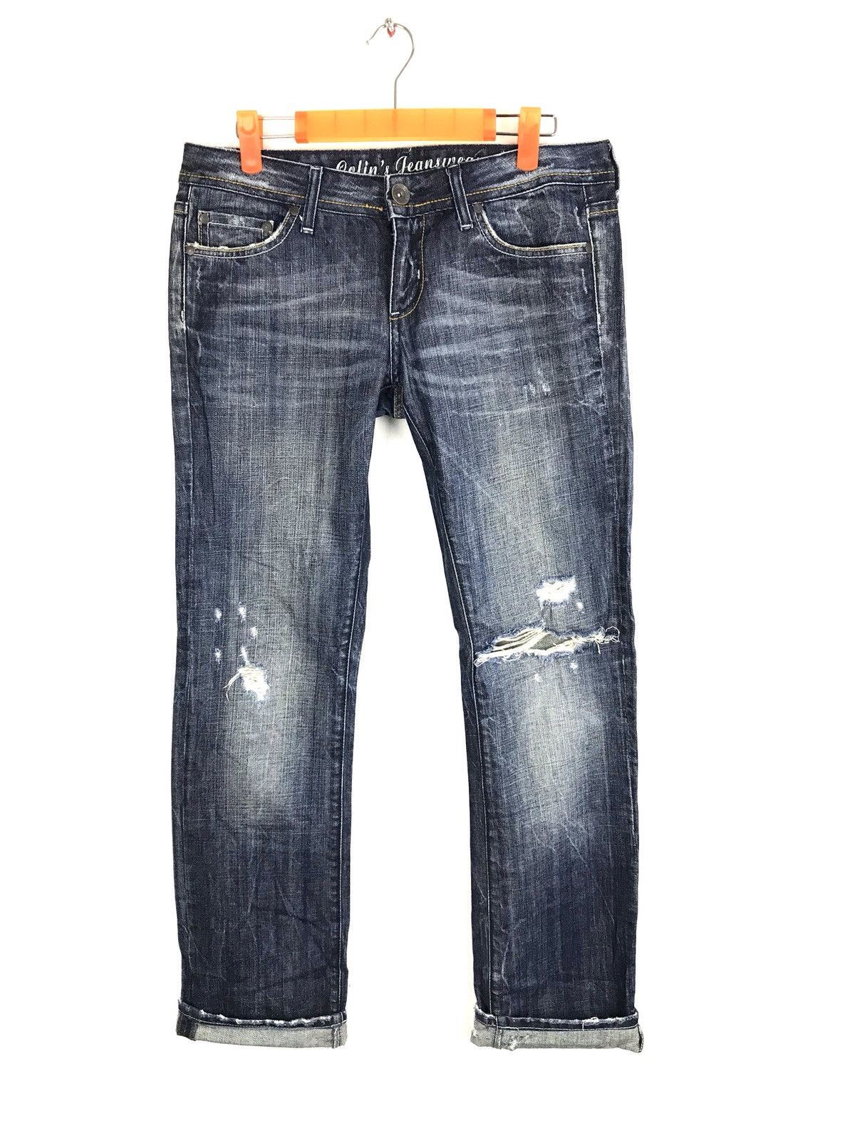 Japanese Brand Colin’s 741 Rigid Turquality Turkey Denim Jeans Distressed Size US 30 / EU 46 - 1 Thumbnail