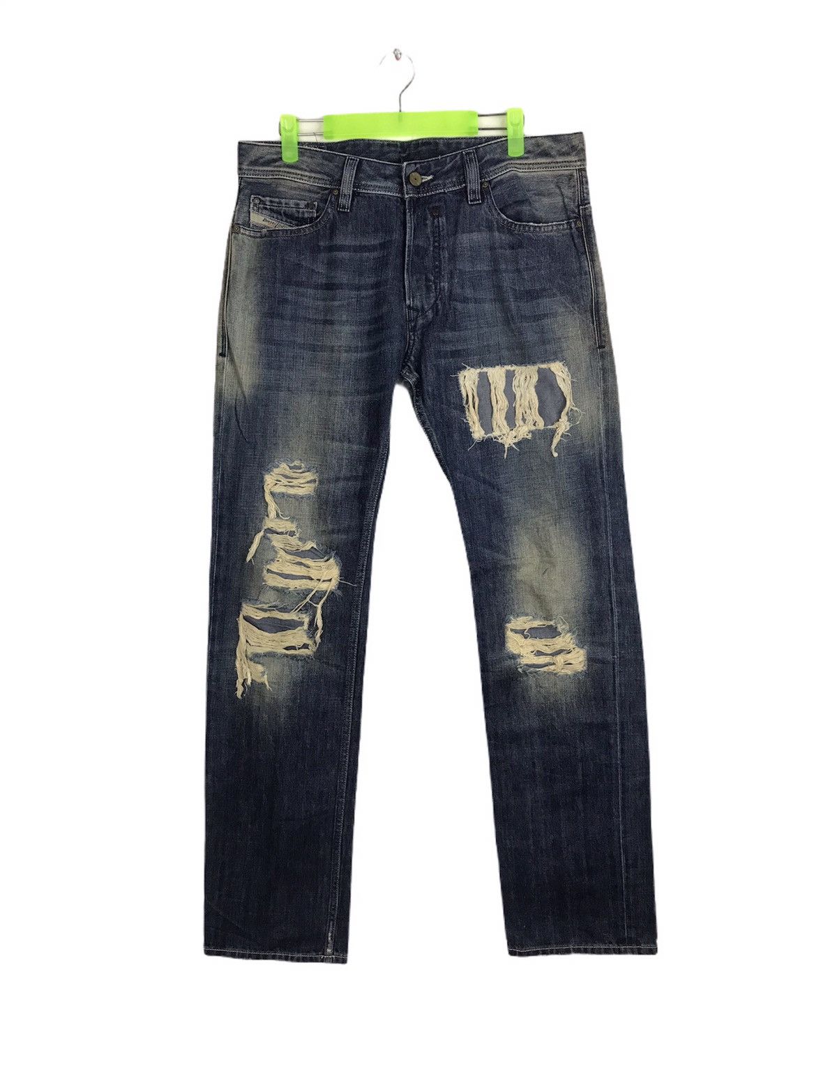 image of Vintage Diesel Italy Safado Jeans Distressed Waist 32 33 in Blue Indigo, Men's (Size 31)