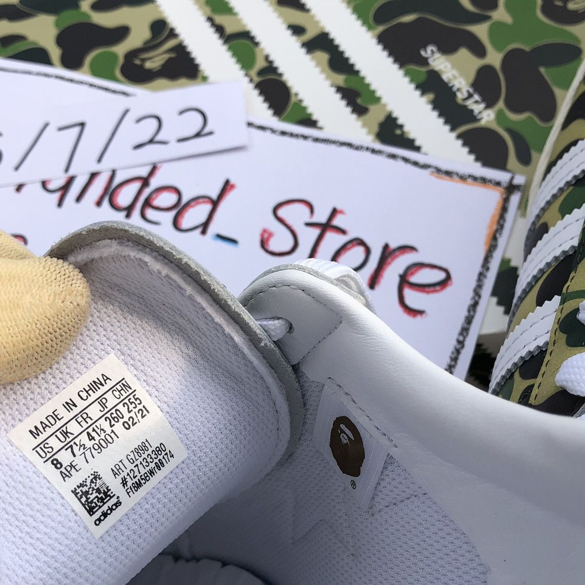 Adidas × Bape Bape x Adidas Superstar 80s Size US 8 / EU 41 - 13 Thumbnail