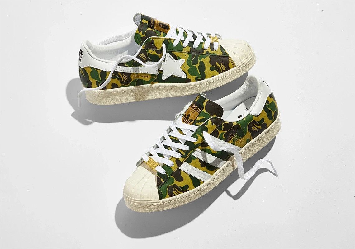 Adidas × Bape Bape x Adidas Superstar 80s Size US 8 / EU 41 - 1 Thumbnail
