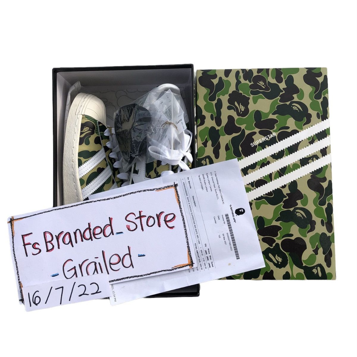 Adidas × Bape Bape x Adidas Superstar 80s Size US 8 / EU 41 - 11 Thumbnail