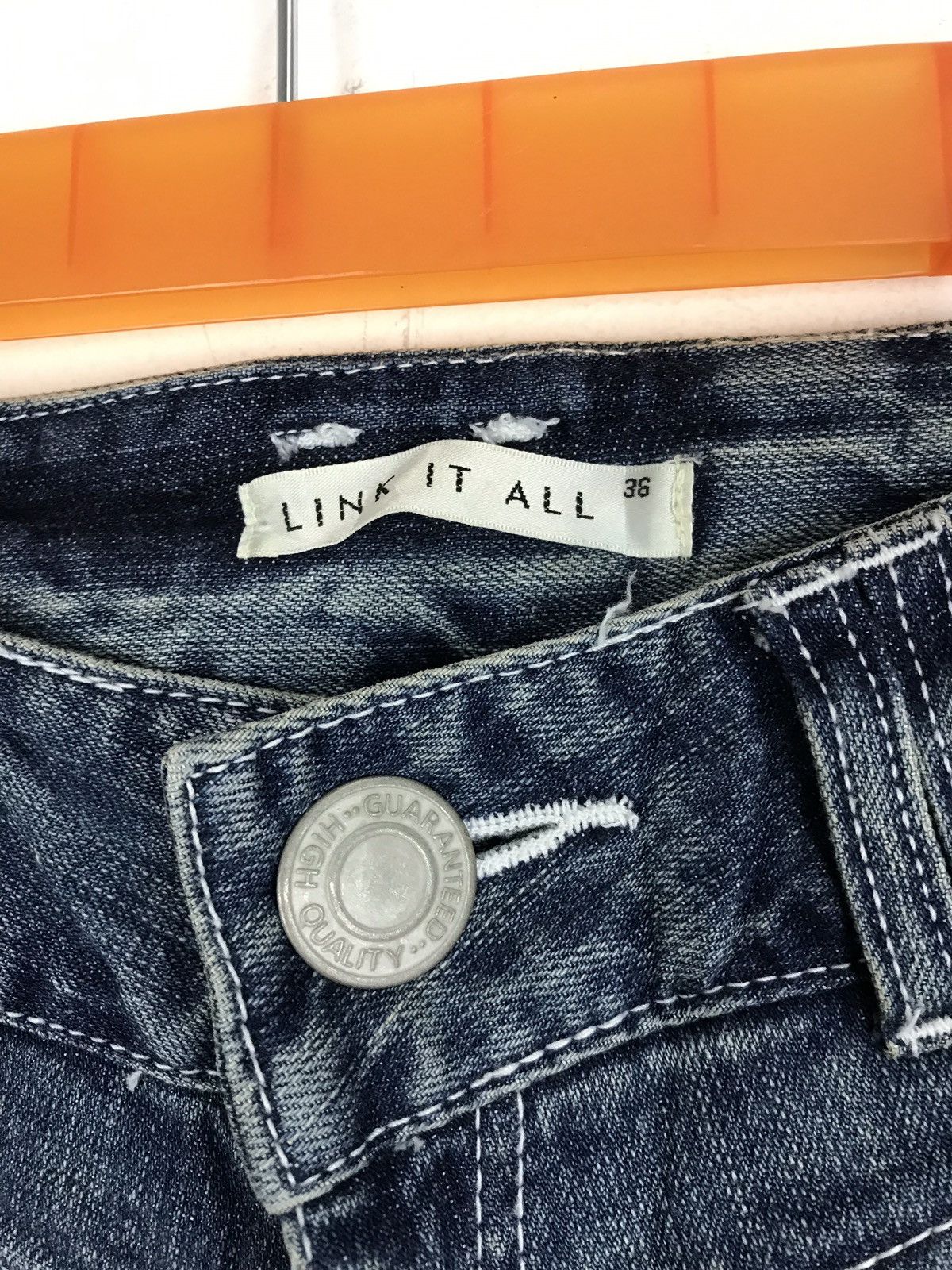 Japanese Brand Link it all Distressed Denim punk style Bootcut Size 26" / US 2 / IT 38 - 11 Thumbnail