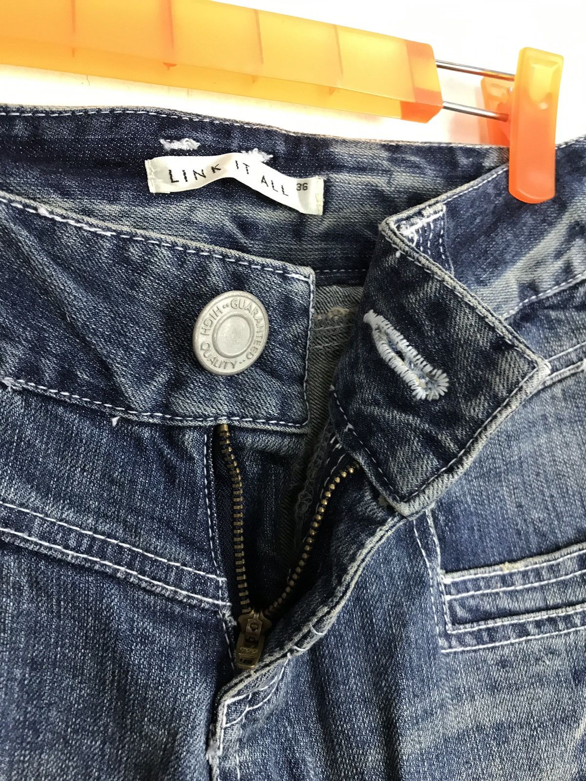 Japanese Brand Link it all Distressed Denim punk style Bootcut Size 26" / US 2 / IT 38 - 6 Thumbnail