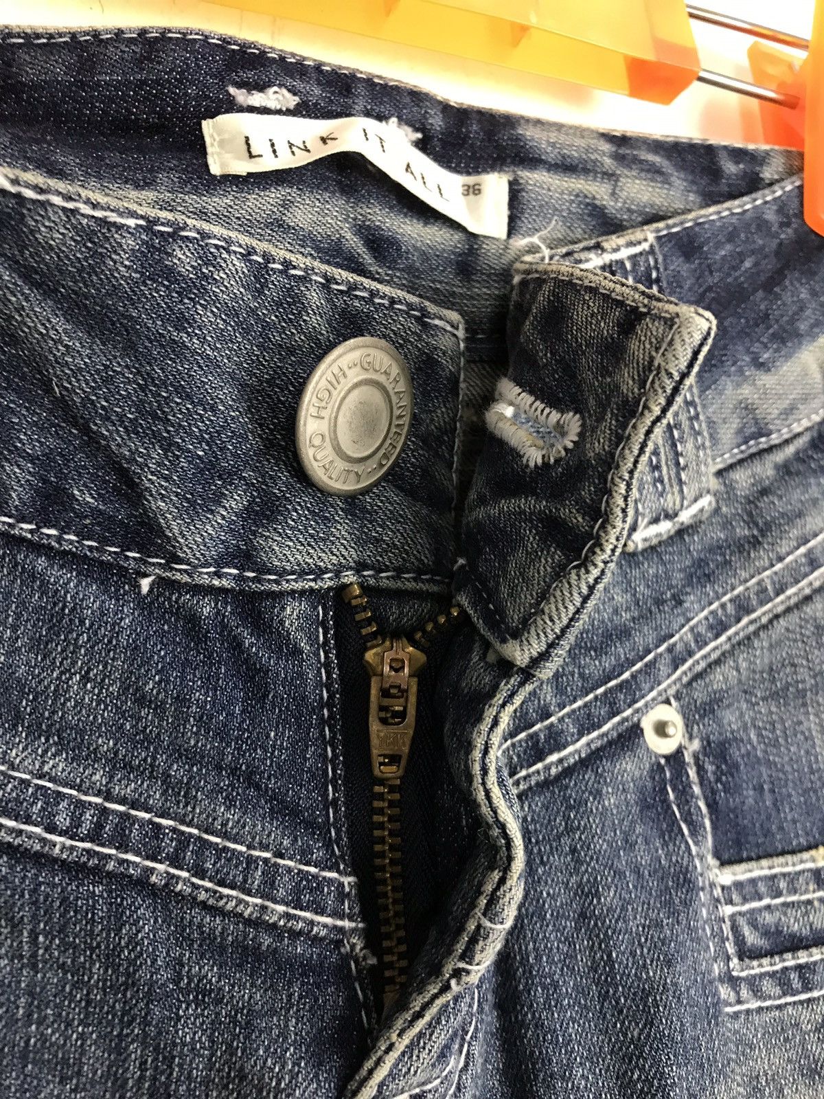 Japanese Brand Link it all Distressed Denim punk style Bootcut Size 26" / US 2 / IT 38 - 5 Thumbnail