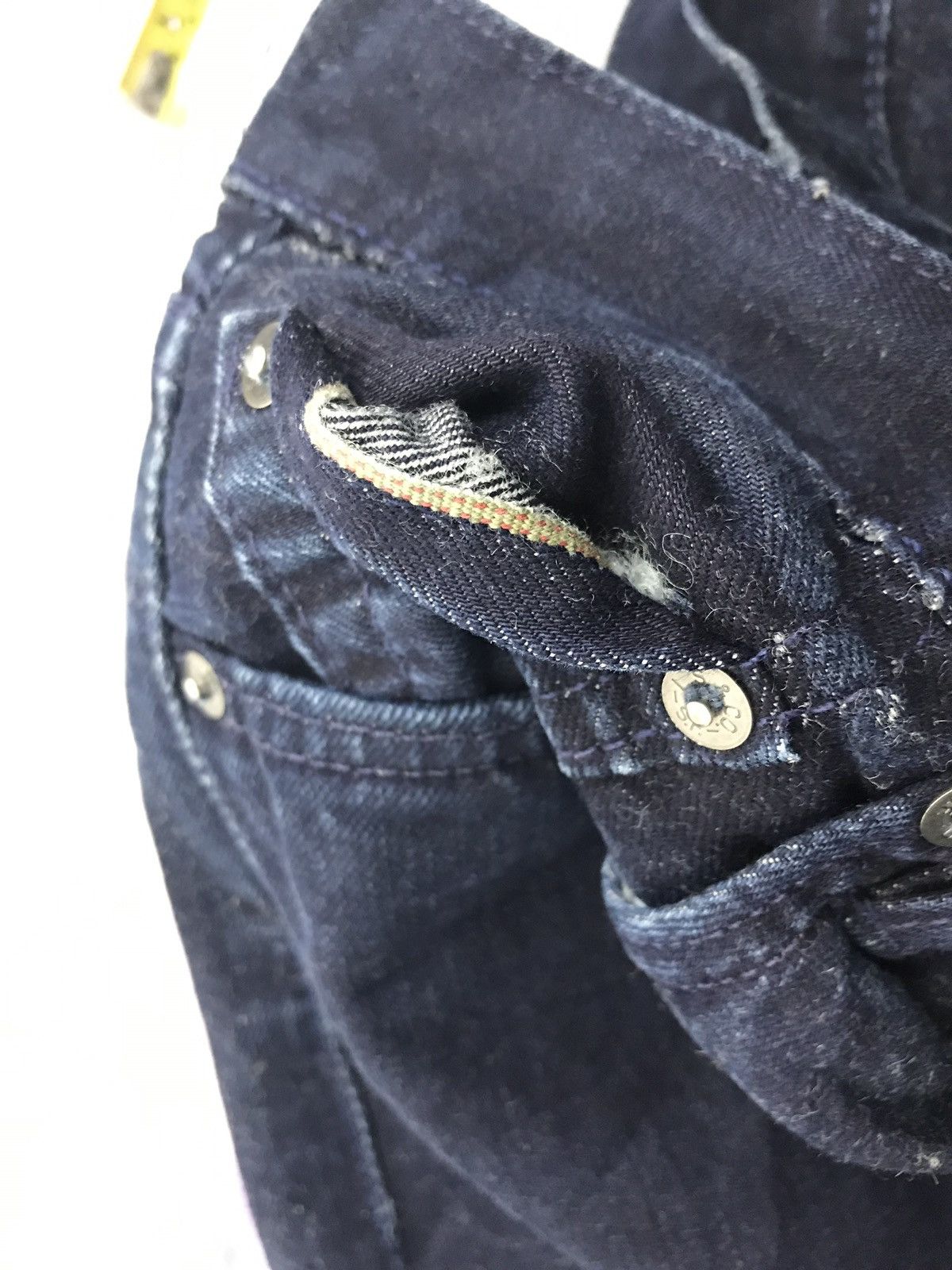 Levi's Levis 522 Selvedge Denim Jeans Bovine Leather Patch Size US 33 - 5 Thumbnail