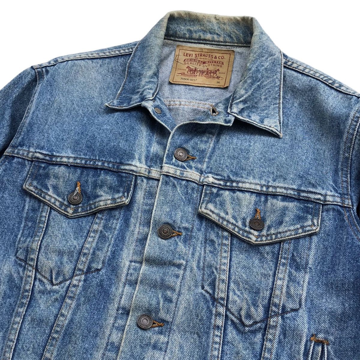 Levi's Vintage 80s Levis Denim Trucker Jacket Made In USA 🇺🇸 Size US S / EU 44-46 / 1 - 4 Thumbnail