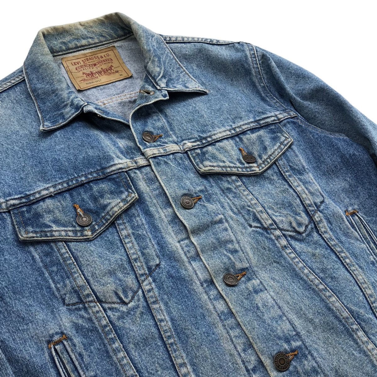 Levi's Vintage 80s Levis Denim Trucker Jacket Made In USA 🇺🇸 Size US S / EU 44-46 / 1 - 3 Thumbnail