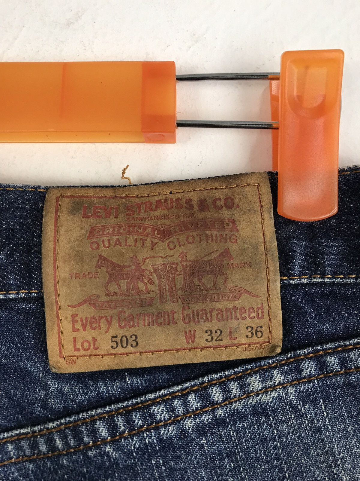 Levi's Vintage Clothing Levi’s 503 Blue Denim Jeans Pant Hype Distressed Size US 30 / EU 46 - 13 Thumbnail