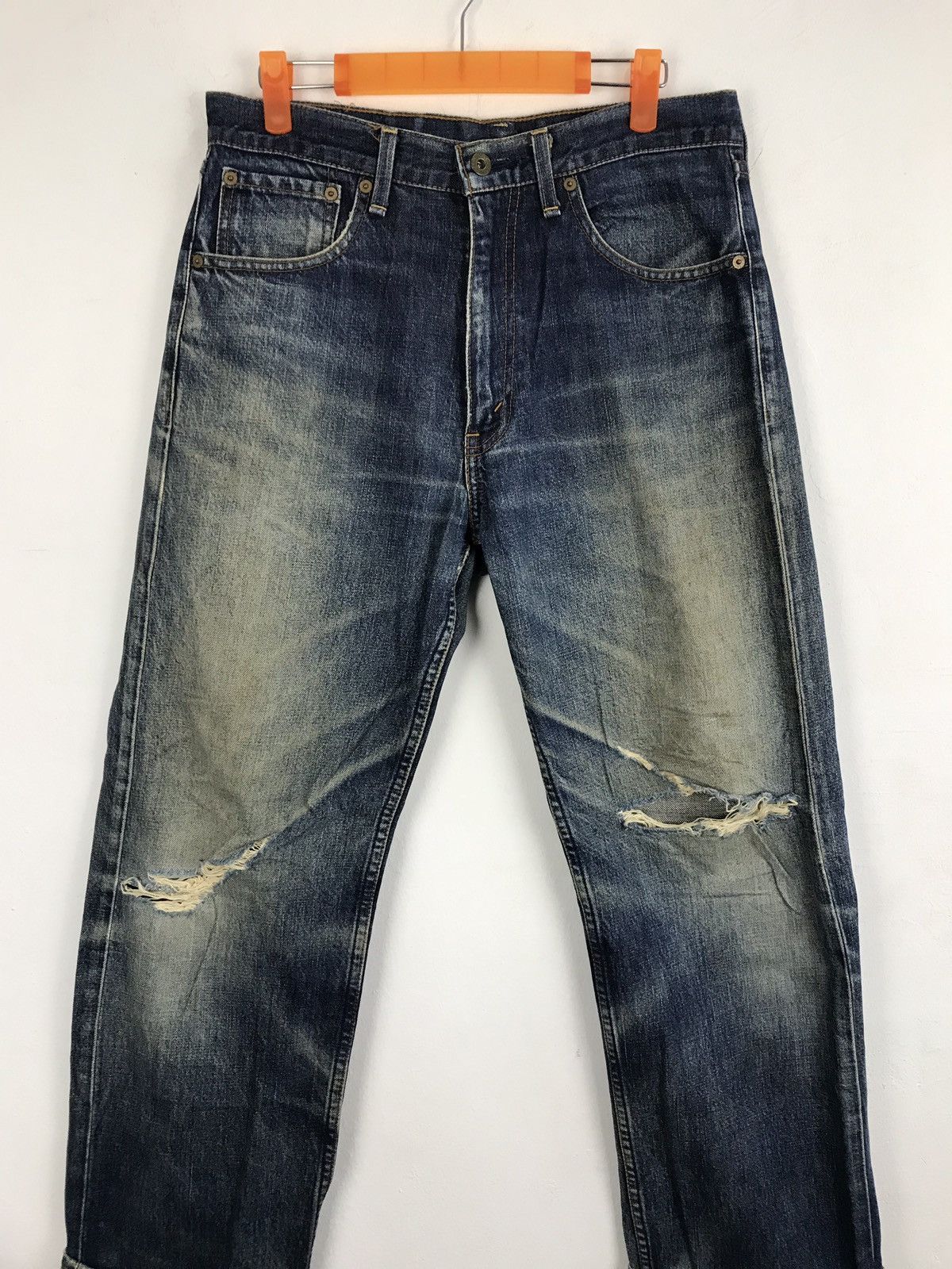 Levi's Vintage Clothing Levi’s 503 Blue Denim Jeans Pant Hype Distressed Size US 30 / EU 46 - 3 Thumbnail