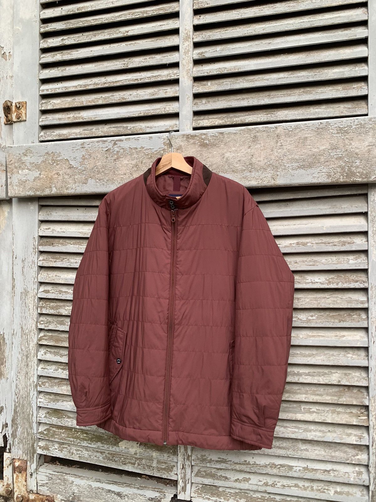 image of Sergio Tacchini Sergio Taccini Light Puffer Jacket in Red Velvet, Men's (Size Large)