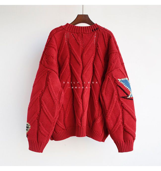 Japanese Brand New Pocket Embroidery Fashion Knit Cardigans Size XXL / US 16-18 / IT 52-54 - 2 Thumbnail