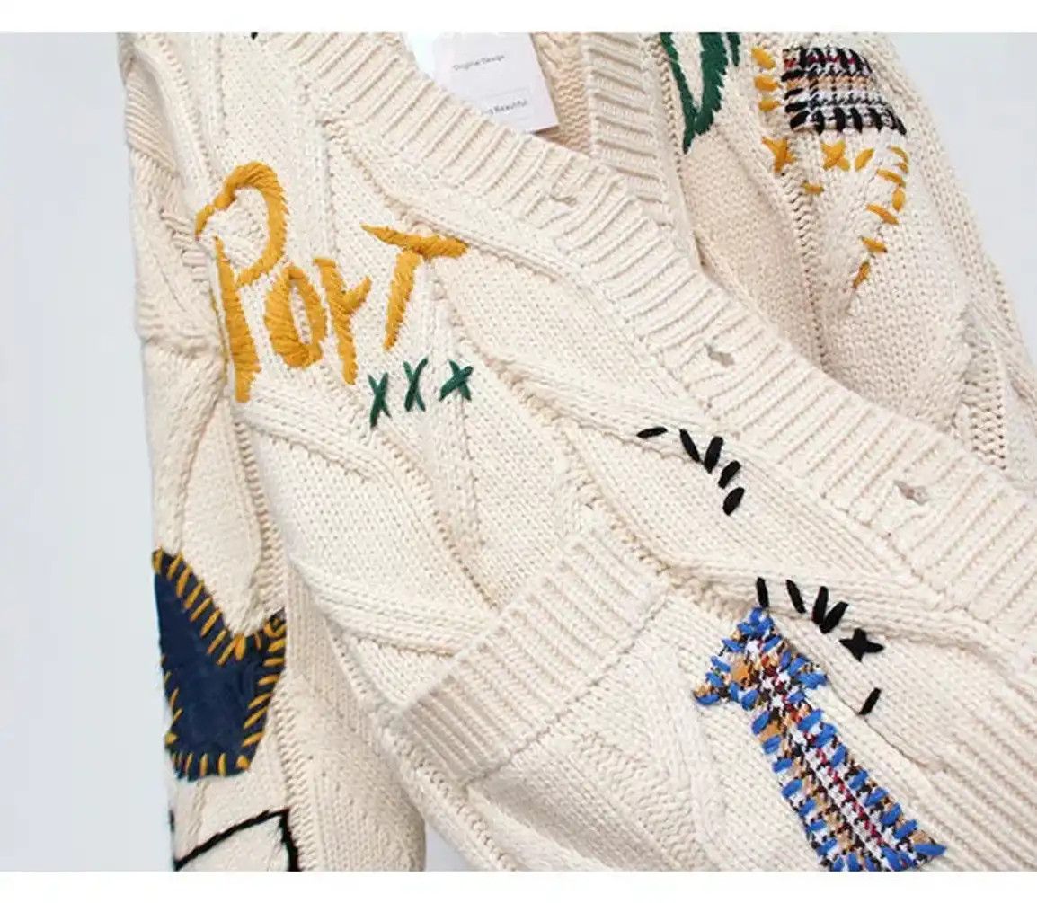 Japanese Brand New Pocket Embroidery Fashion Knit Cardigans Size M / US 6-8 / IT 42-44 - 4 Thumbnail