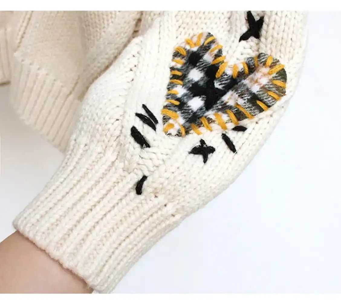 Japanese Brand New Pocket Embroidery Fashion Knit Cardigans Size XL / US 12-14 / IT 48-50 - 2 Thumbnail