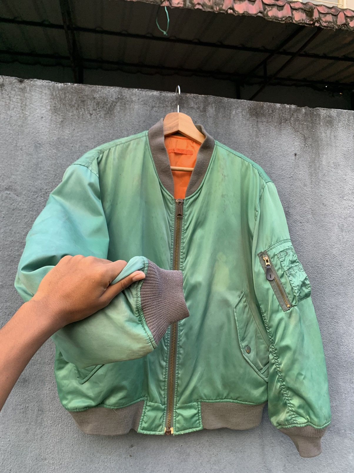 Vintage 🪖Vintage FADED MA-1 Man Intermediate Bomber Jacket Size US M / EU 48-50 / 2 - 7 Thumbnail