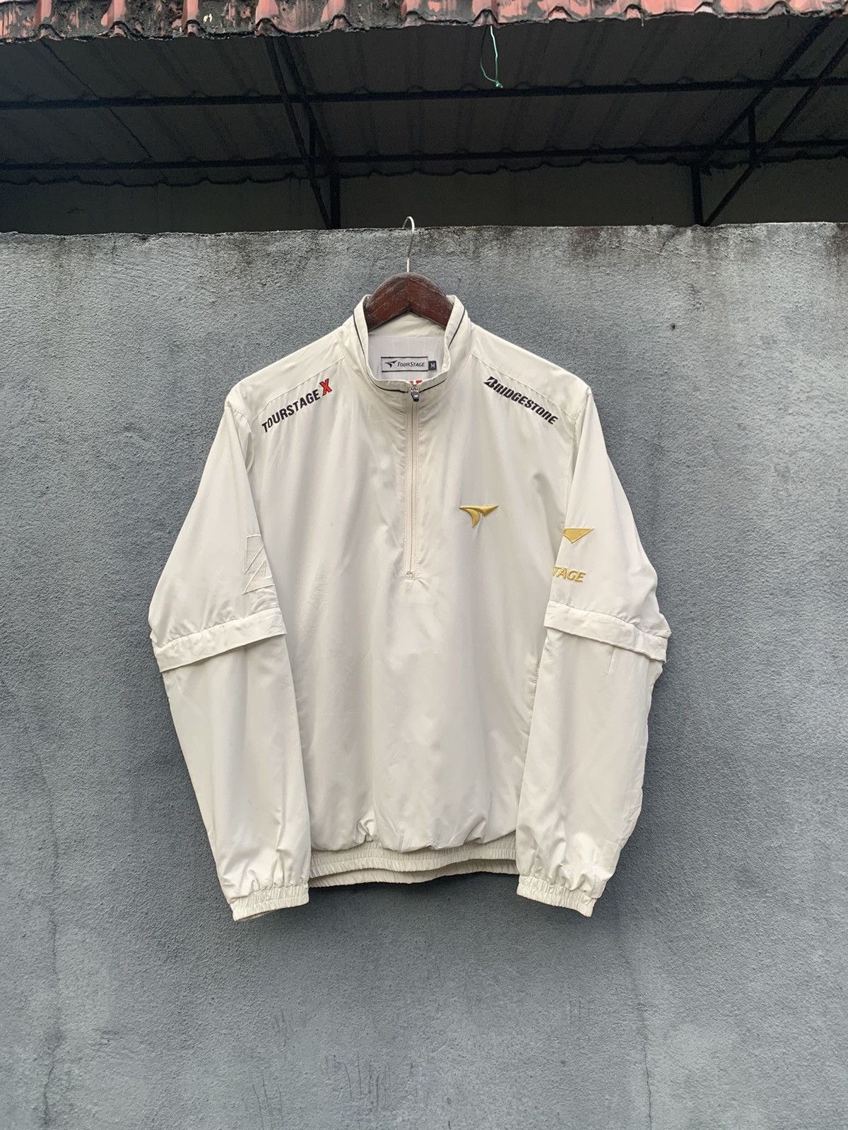 Japanese Brand VINTAGE TOUR STAGE BRIDGESTONE HALF ZIPPER JACKET Size US M / EU 48-50 / 2 - 2 Thumbnail