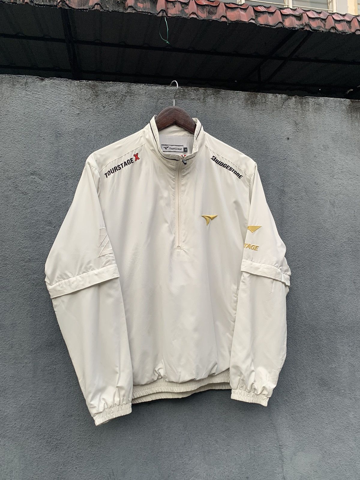 Japanese Brand VINTAGE TOUR STAGE BRIDGESTONE HALF ZIPPER JACKET Size US M / EU 48-50 / 2 - 3 Thumbnail