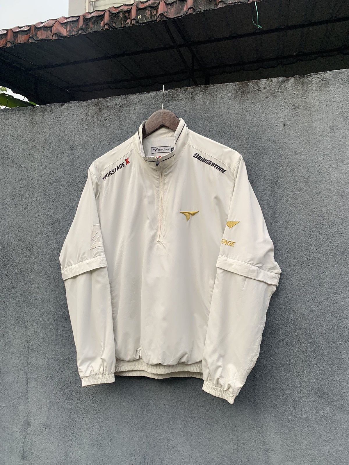 Japanese Brand VINTAGE TOUR STAGE BRIDGESTONE HALF ZIPPER JACKET Size US M / EU 48-50 / 2 - 1 Thumbnail