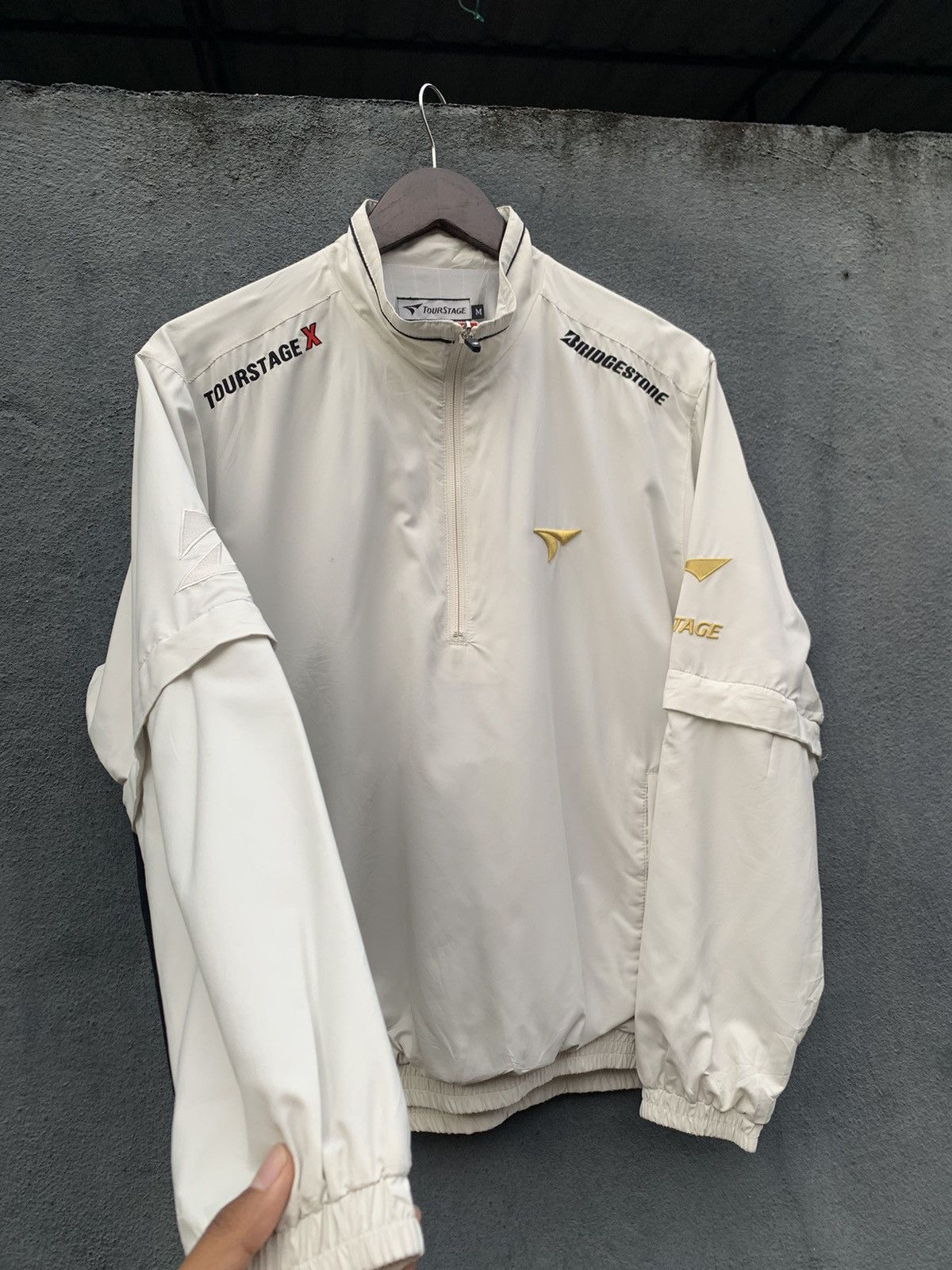 Japanese Brand VINTAGE TOUR STAGE BRIDGESTONE HALF ZIPPER JACKET Size US M / EU 48-50 / 2 - 4 Thumbnail