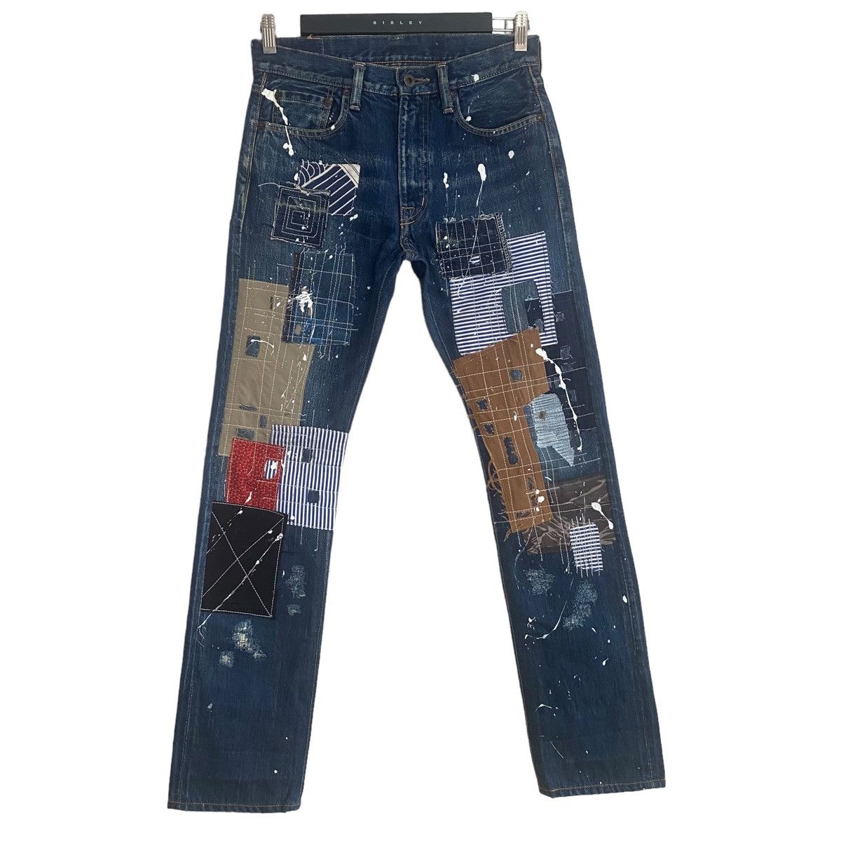 image of Kapital Boro Sashiko Patchwork Denim Selvedge Reworked Fit in Blue, Men's (Size 28)