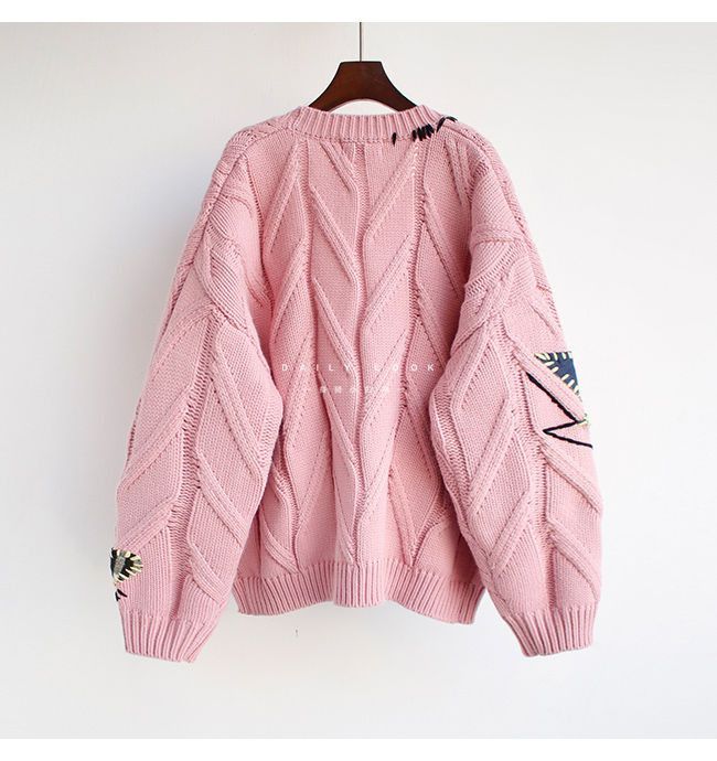 Japanese Brand New Pocket Embroidery Fashion Knit Cardigans Size M / US 6-8 / IT 42-44 - 2 Thumbnail