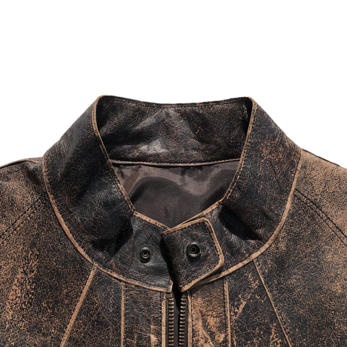 Issey Miyake Vintage Tete Homme Faded Sheepskin Leather Biker Jacket Size US M / EU 48-50 / 2 - 13 Thumbnail