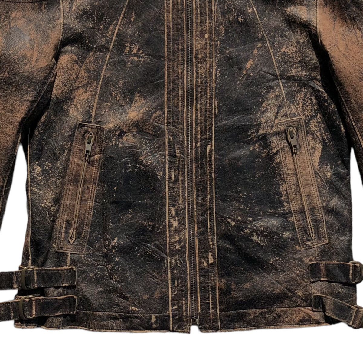 Issey Miyake Vintage Tete Homme Faded Sheepskin Leather Biker Jacket Size US M / EU 48-50 / 2 - 14 Thumbnail