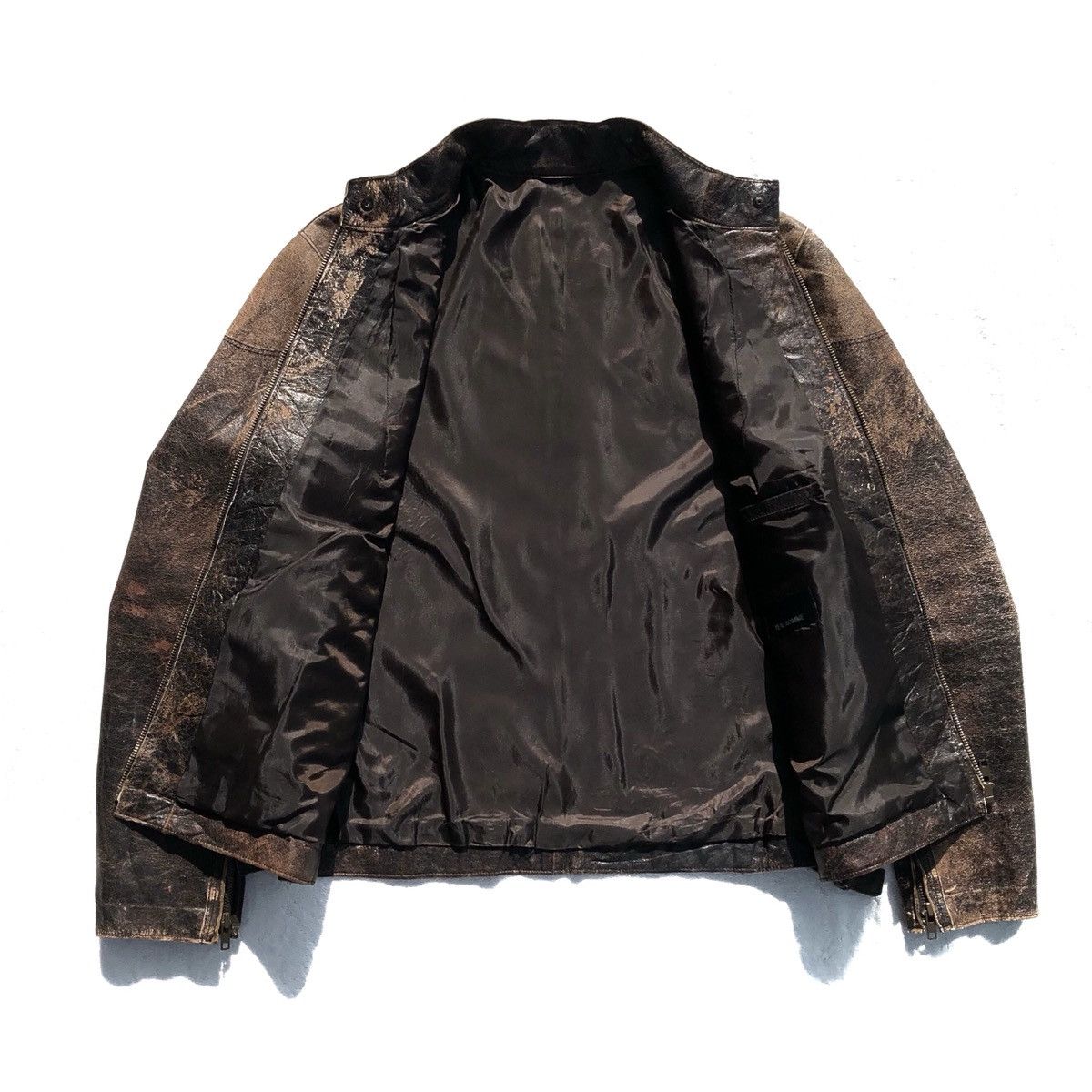 Issey Miyake Vintage Tete Homme Faded Sheepskin Leather Biker Jacket Size US M / EU 48-50 / 2 - 3 Thumbnail
