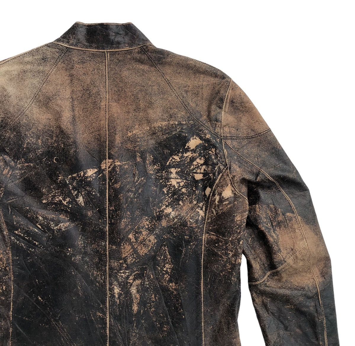 Issey Miyake Vintage Tete Homme Faded Sheepskin Leather Biker Jacket Size US M / EU 48-50 / 2 - 16 Thumbnail