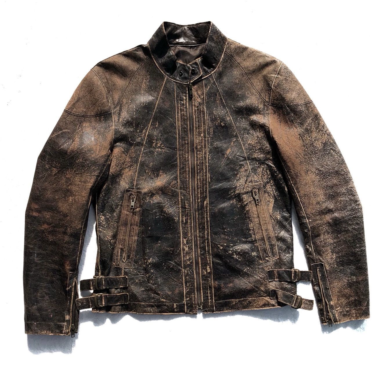 TETE HOMME design Leather jacket fur