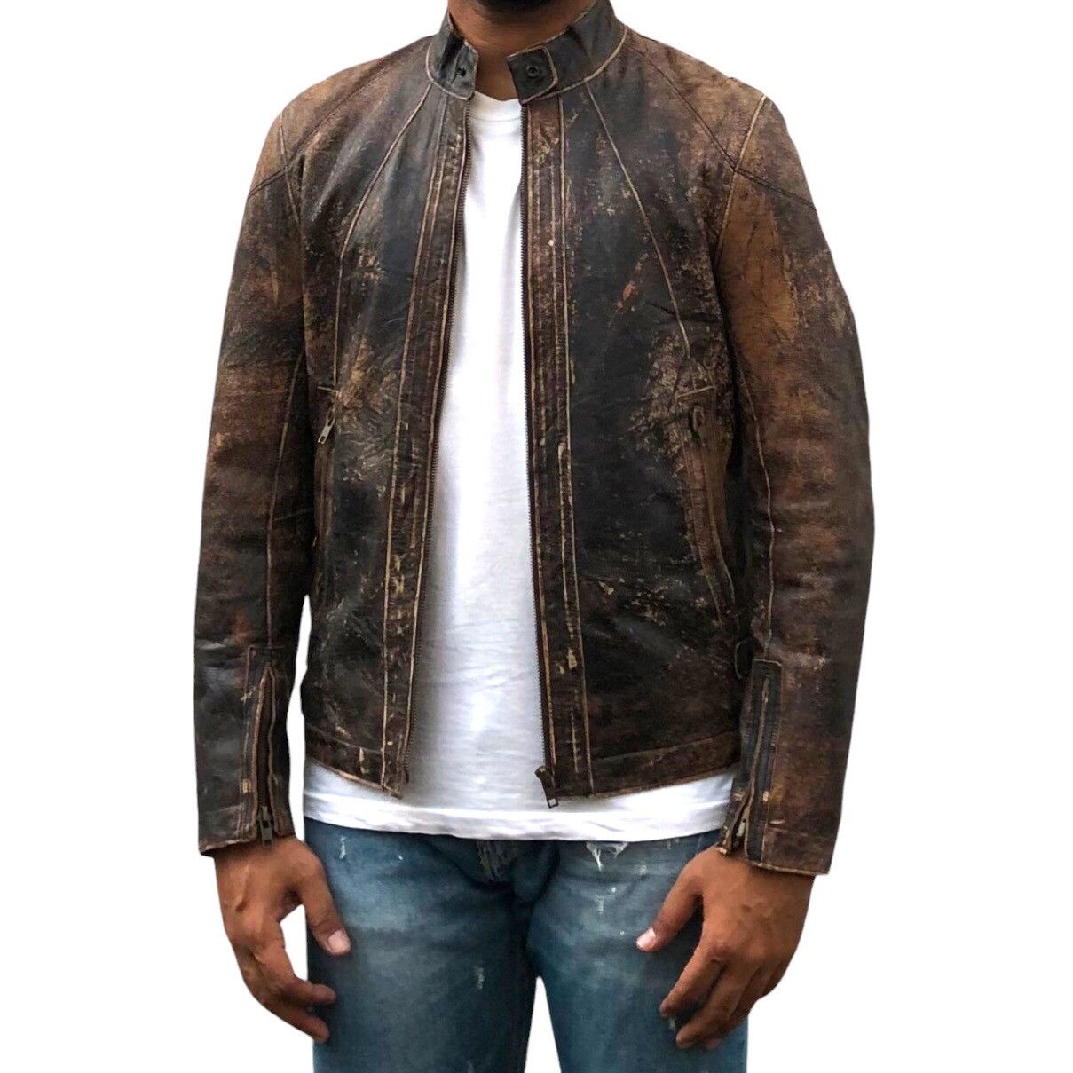 Issey Miyake Vintage Tete Homme Faded Sheepskin Leather Biker Jacket Size US M / EU 48-50 / 2 - 11 Thumbnail